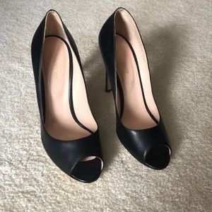 Sergio Rossi Black Peep Toe Heels Size 38.5